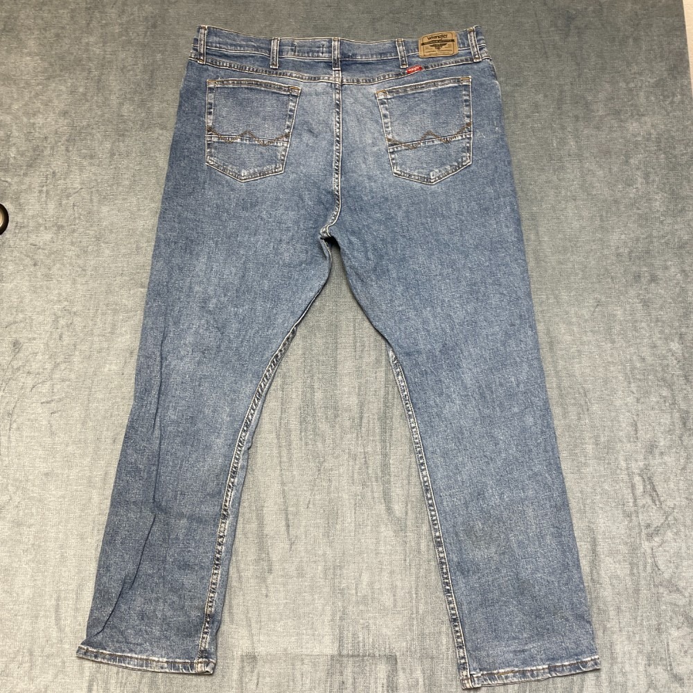 Wrangler Slim Straight Jeans Mens 41W Blue Denim Medium Wash Everyday Wear